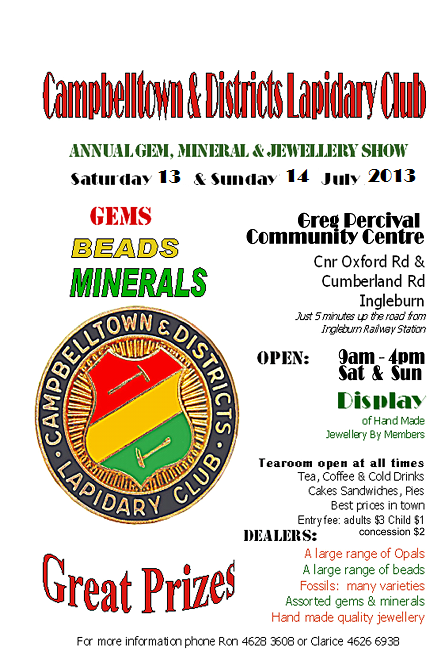 Our exhibition, Beads and Gems, jewelry, crystals, opals saphires.