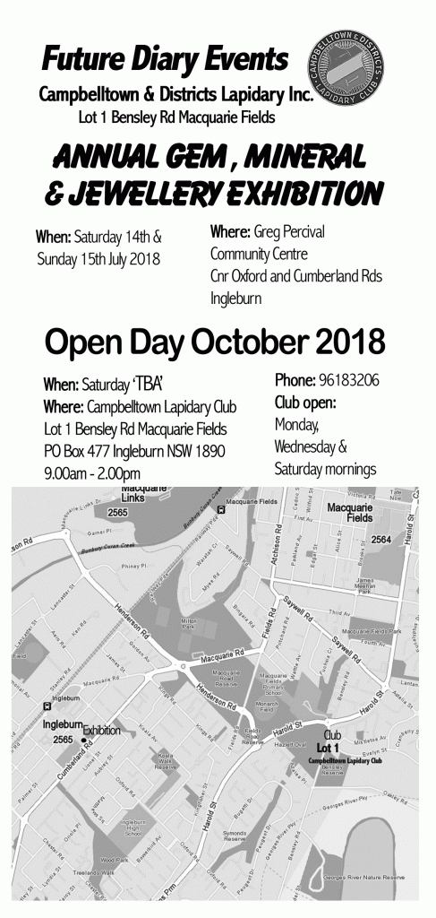 Campbelltown Lapidary OPEN TO PUBLIC Days!